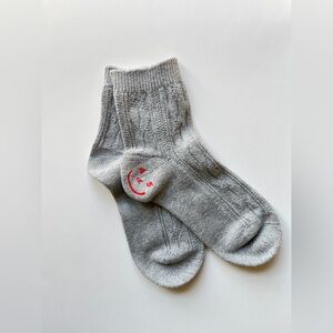45R Gray Cable Knit Socks